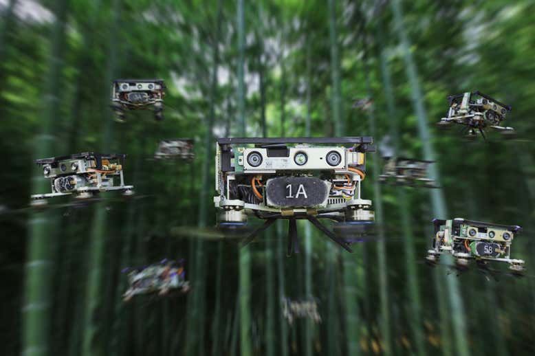 中国新技术让蜂群无人机自主钻树林，不靠GPS！